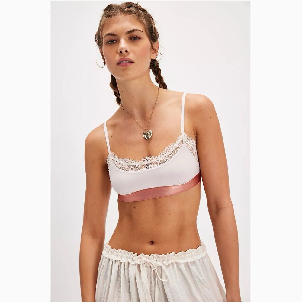 NWOT Free People Intimately In Time Scoop Bralette Grey Lilac Combo, Sz XS, Boho